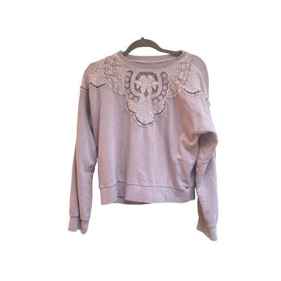 Lucky Brand Schiffley Cutwork Pullover in Dawn Rose - Picture 5 of 11